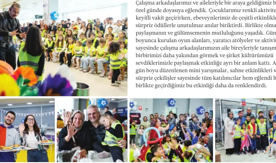 Ailemle Evyap'tayım etkinliğinde renkli aktivite alanlarında çalışanlar ve aileleri